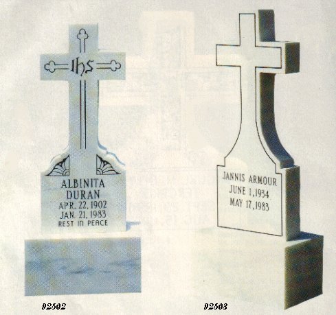 Marble Cross Headstone 92502