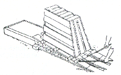 This illustration shows the proper method of lowering the